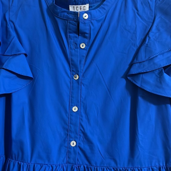 NWT TCEC Royal Blue Ruffle Tiered Maxi Dress Size Large - Picture 3 of 6